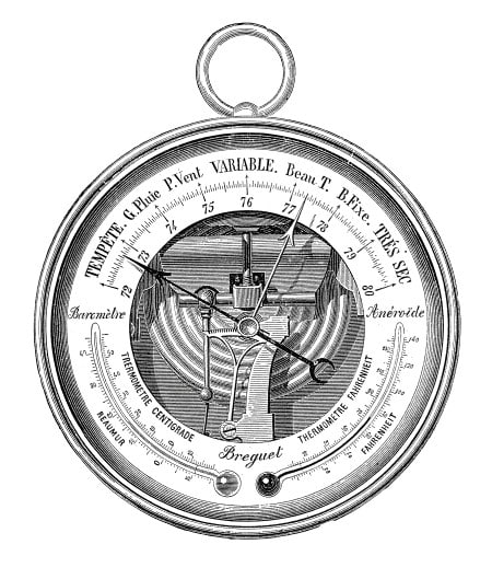 Station météorologique portable Manomètre rond Baromètre domestique  Intérieur Durable