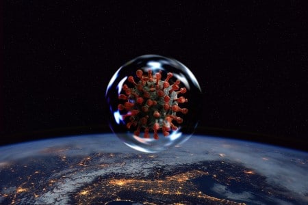 Concept de l'épidémie de coronavirus se propageant sur le globe terrestre